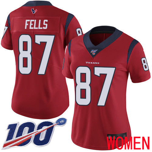 Houston Texans Limited Red Women Darren Fells Alternate Jersey NFL Football #87 100th Season Vapor Untouchable->youth nfl jersey->Youth Jersey